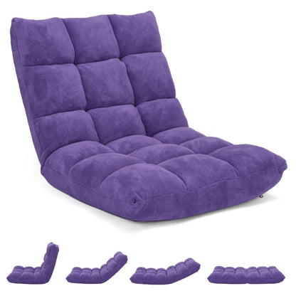 Pliable Chaise de Méditation Canapé-Lit avec 14 Positions Réglables - Dimensions 54,5 x 54,5 x 56 cm - Disponible en 12 Couleurs