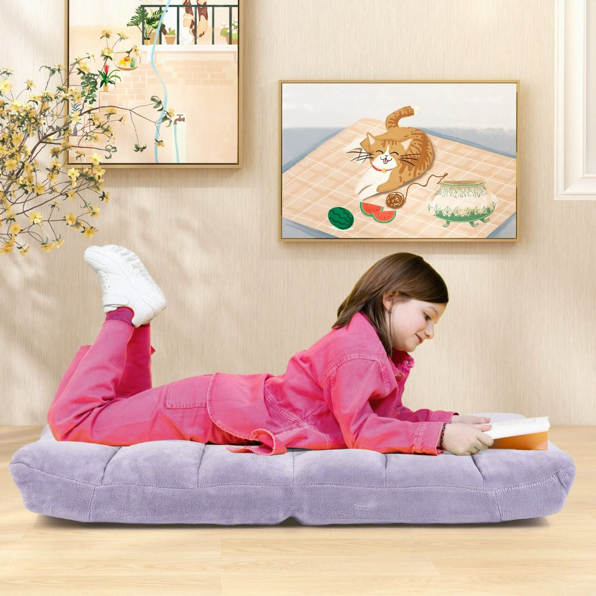 Pliable Chaise de Méditation Canapé-Lit avec 14 Positions Réglables - Dimensions 54,5 x 54,5 x 56 cm - Disponible en 12 Couleurs