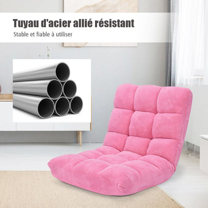 Pliable Chaise de Méditation Canapé-Lit avec 14 Positions Réglables - Dimensions 54,5 x 54,5 x 56 cm - Disponible en 12 Couleurs