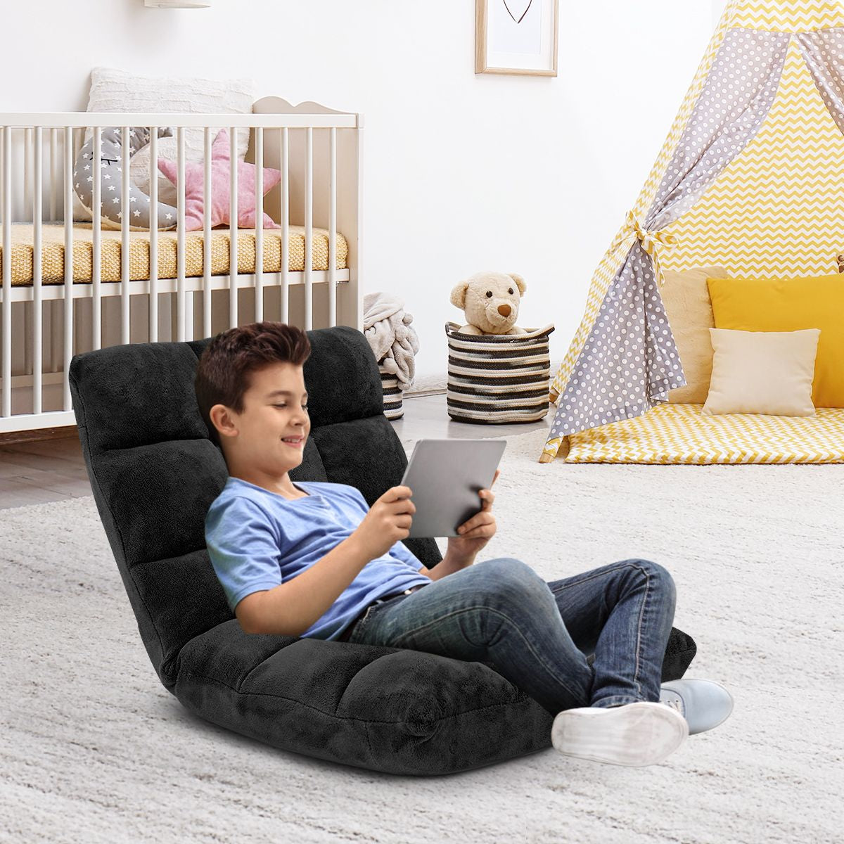 Pliable Chaise de Méditation Canapé-Lit avec 14 Positions Réglables - Dimensions 54,5 x 54,5 x 56 cm - Disponible en 12 Couleurs