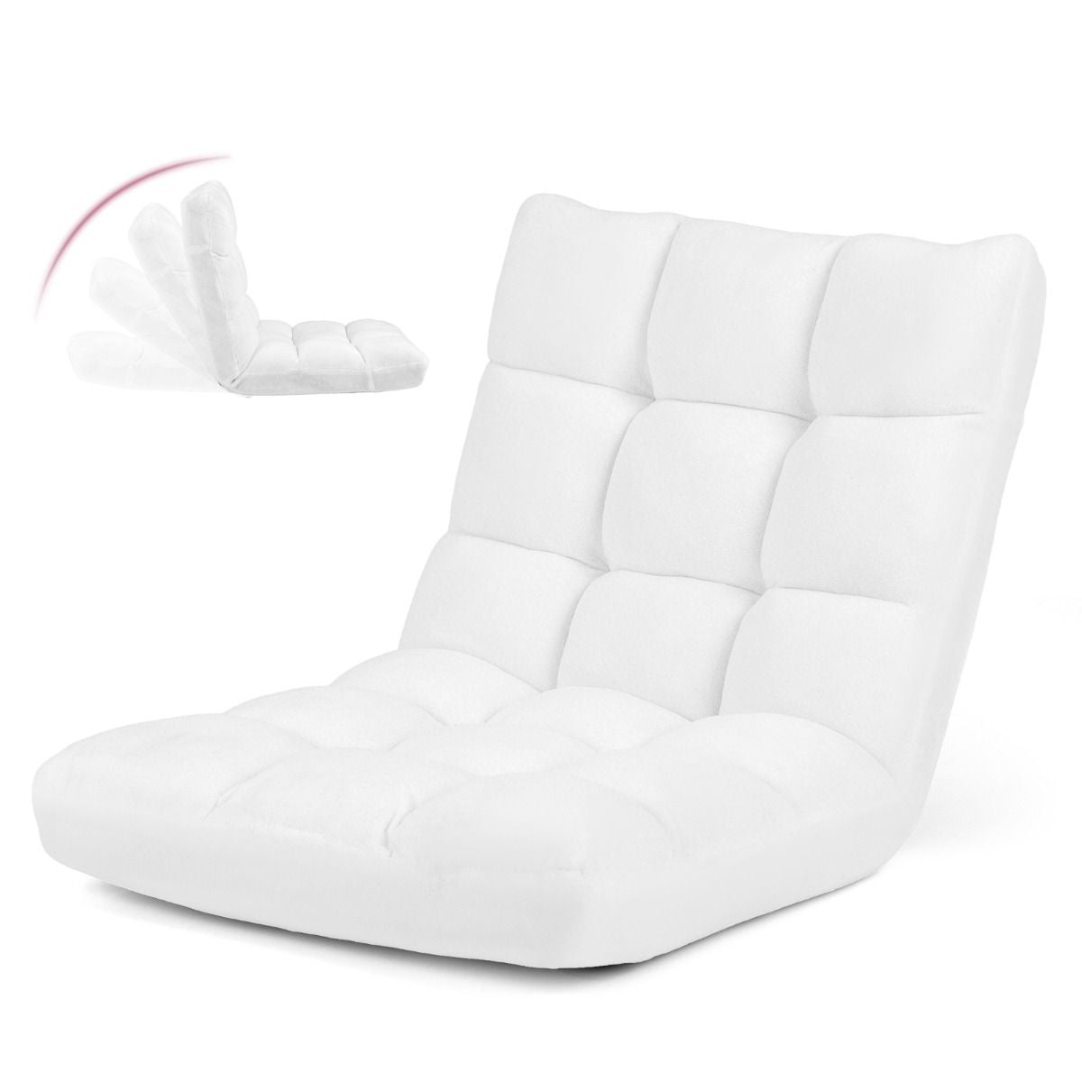 Pliable Chaise de Méditation Canapé-Lit avec 14 Positions Réglables - Dimensions 54,5 x 54,5 x 56 cm - Disponible en 12 Couleurs