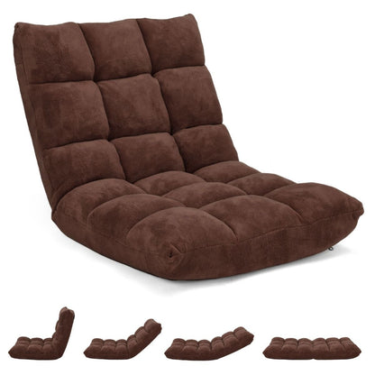 Pliable Chaise de Méditation Canapé-Lit avec 14 Positions Réglables - Dimensions 54,5 x 54,5 x 56 cm - Disponible en 12 Couleurs