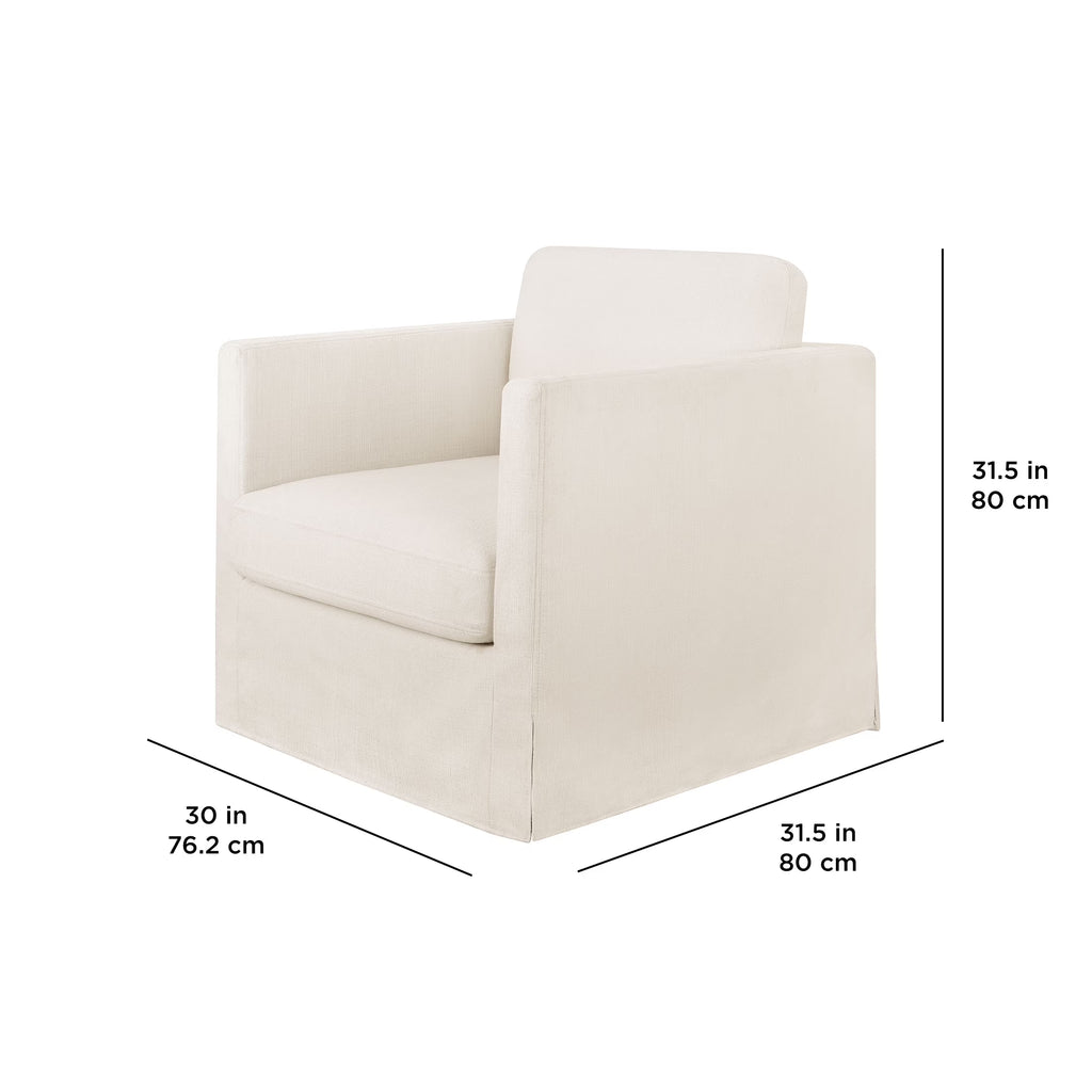 Waylen Swivel Accent Chair, by Dave & Jenny Marrs, Cream