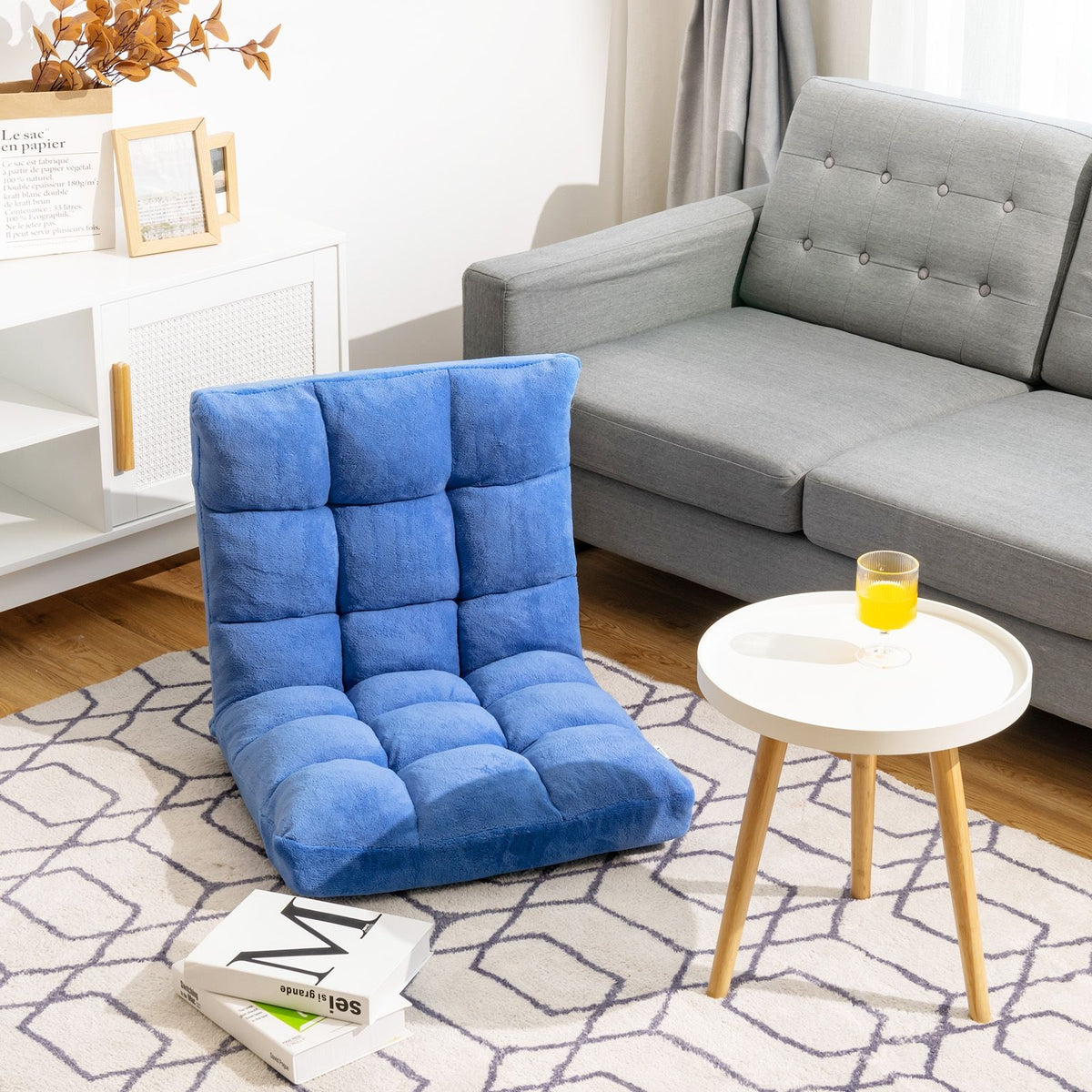 Pliable Chaise de Méditation Canapé-Lit avec 14 Positions Réglables - Dimensions 54,5 x 54,5 x 56 cm - Disponible en 12 Couleurs