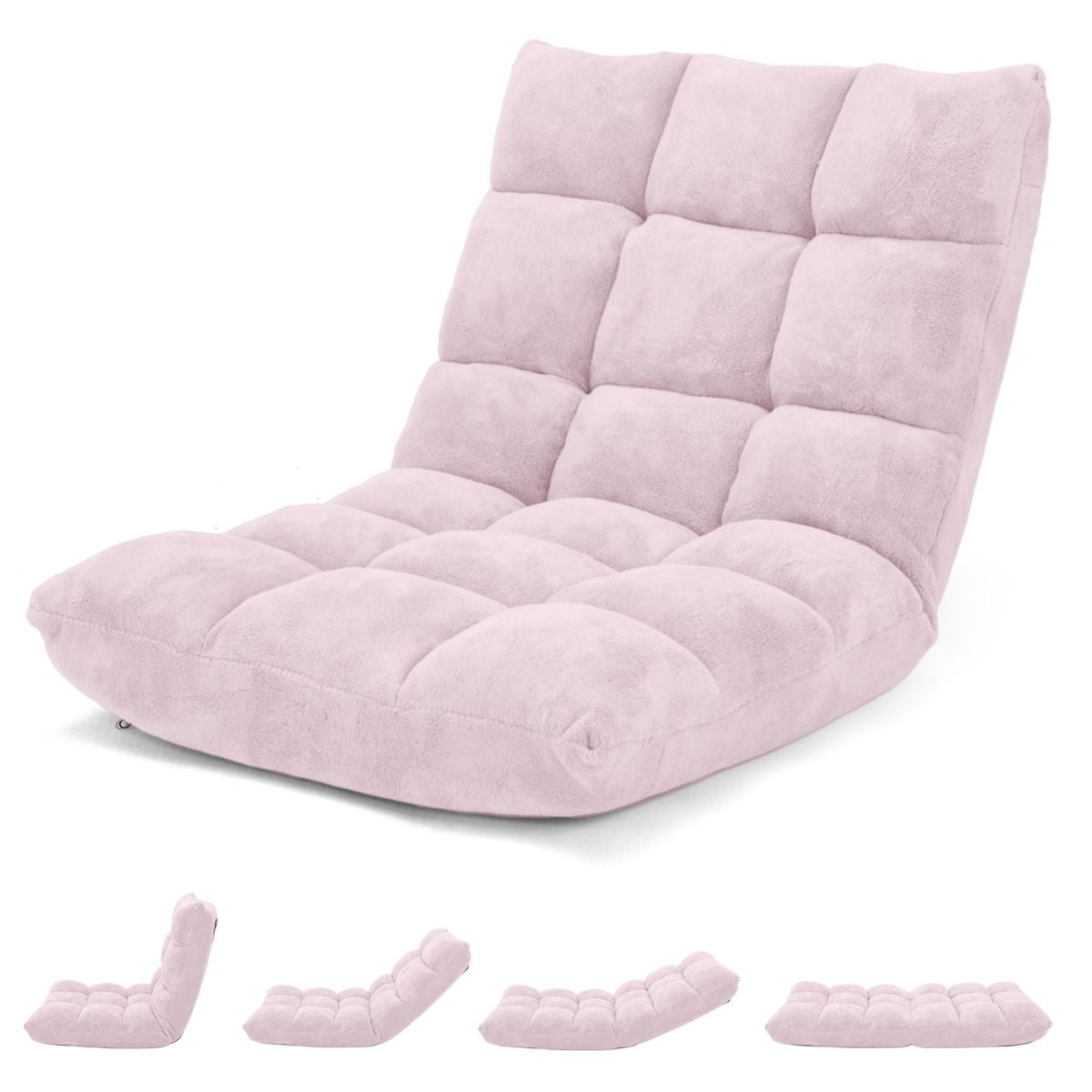 Pliable Chaise de Méditation Canapé-Lit avec 14 Positions Réglables - Dimensions 54,5 x 54,5 x 56 cm - Disponible en 12 Couleurs