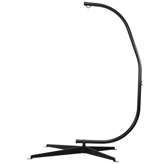 Suspension Garden Chair Support, Maximum Load 150 KG, Height 207 CM, Steel Cross Base, Indoor/Outdoor C-Shaped Design