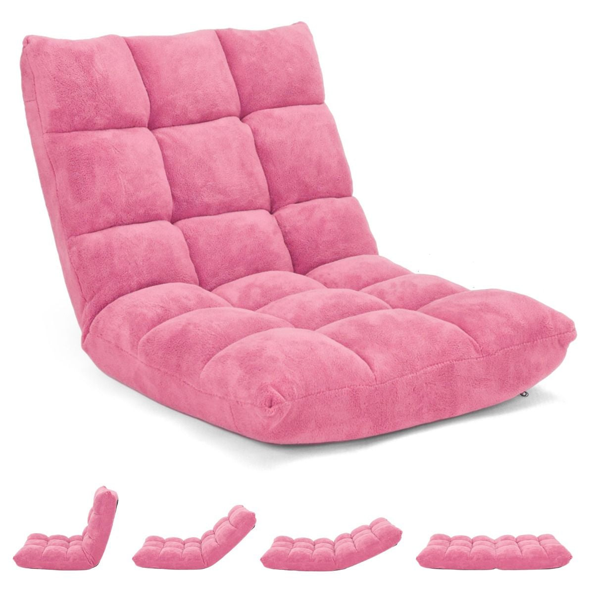 Pliable Chaise de Méditation Canapé-Lit avec 14 Positions Réglables - Dimensions 54,5 x 54,5 x 56 cm - Disponible en 12 Couleurs
