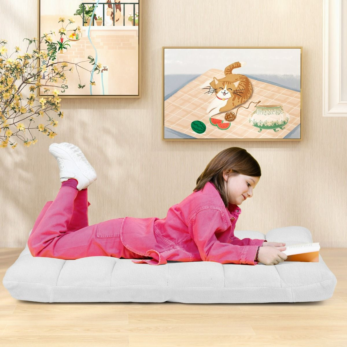 Pliable Chaise de Méditation Canapé-Lit avec 14 Positions Réglables - Dimensions 54,5 x 54,5 x 56 cm - Disponible en 12 Couleurs