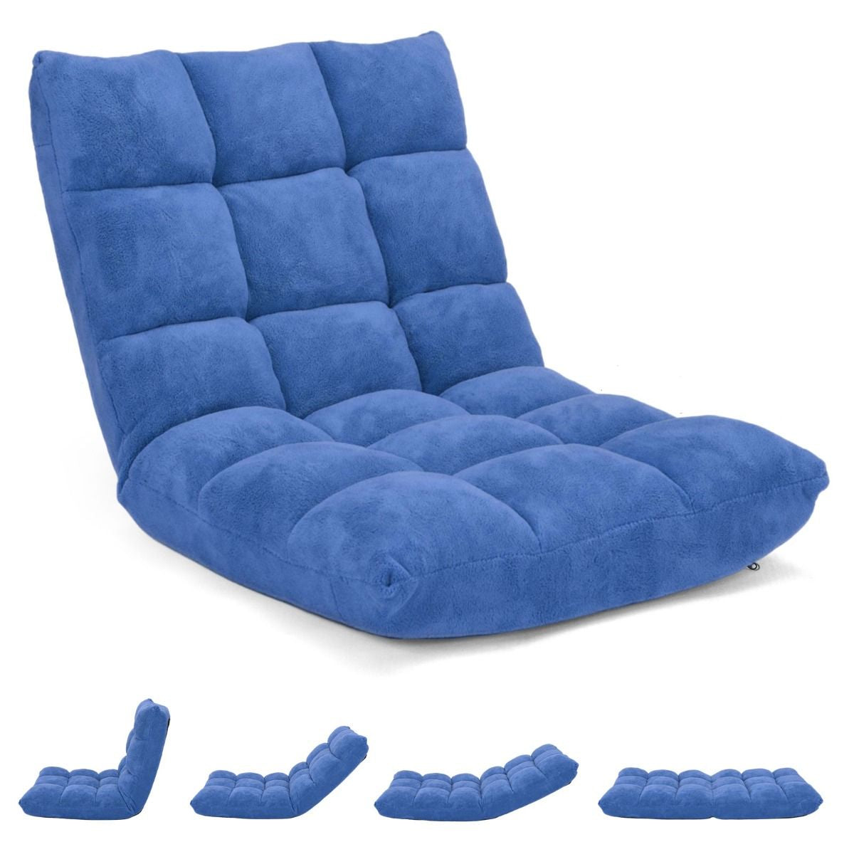 Pliable Chaise de Méditation Canapé-Lit avec 14 Positions Réglables - Dimensions 54,5 x 54,5 x 56 cm - Disponible en 12 Couleurs