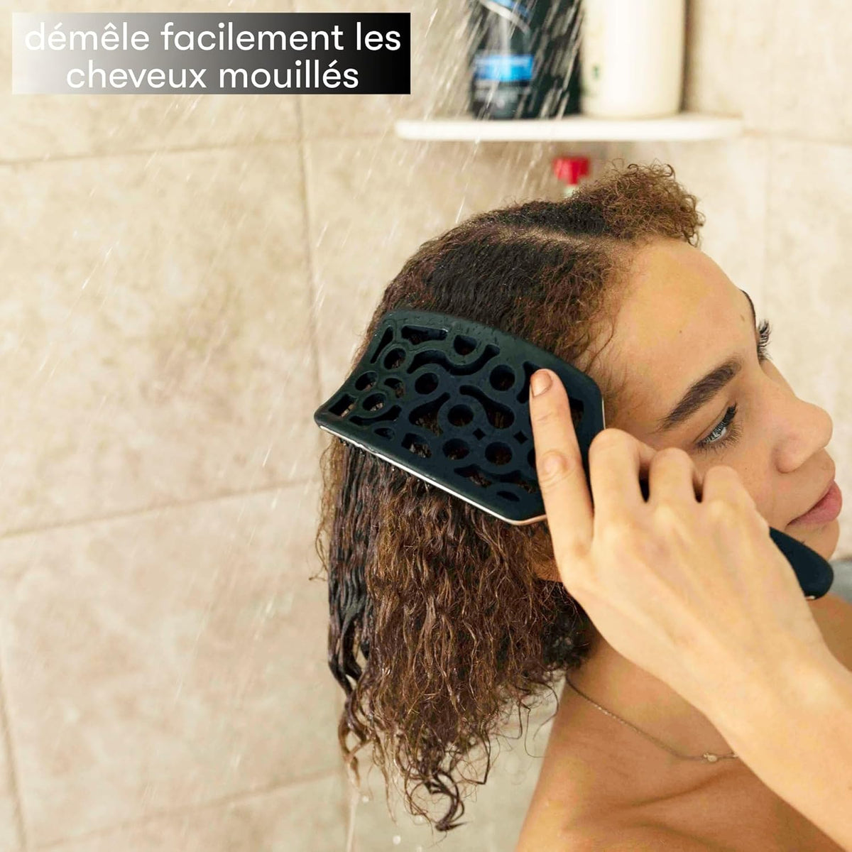 Brosse Démêlante pour Cheveux Bouclés - Noir