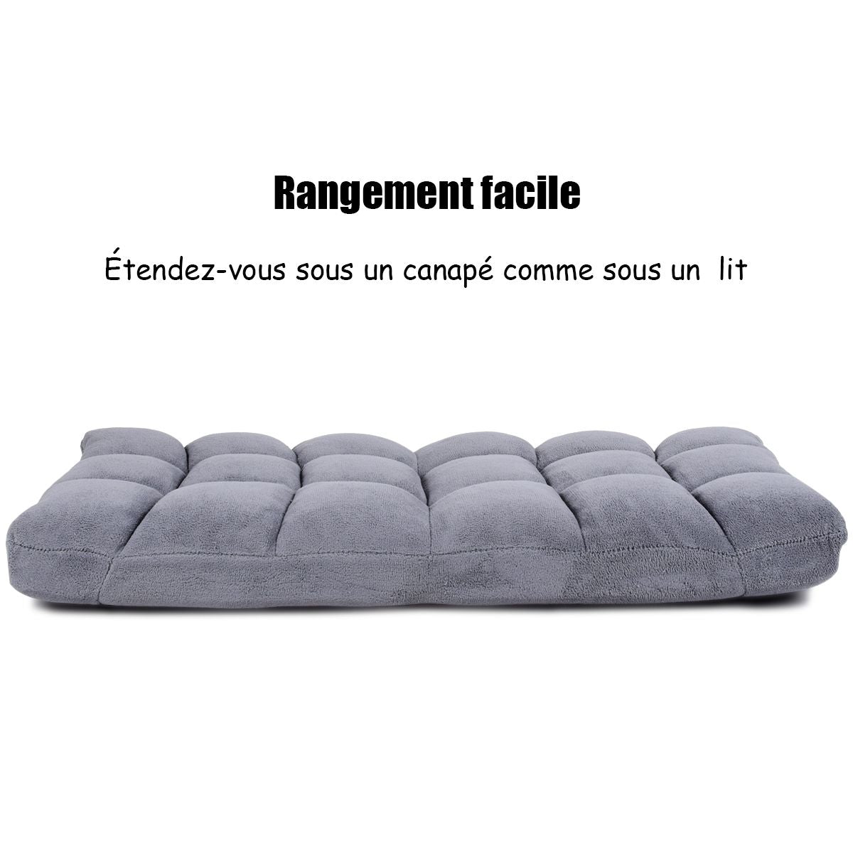 Pliable Chaise de Méditation Canapé-Lit avec 14 Positions Réglables - Dimensions 54,5 x 54,5 x 56 cm - Disponible en 12 Couleurs