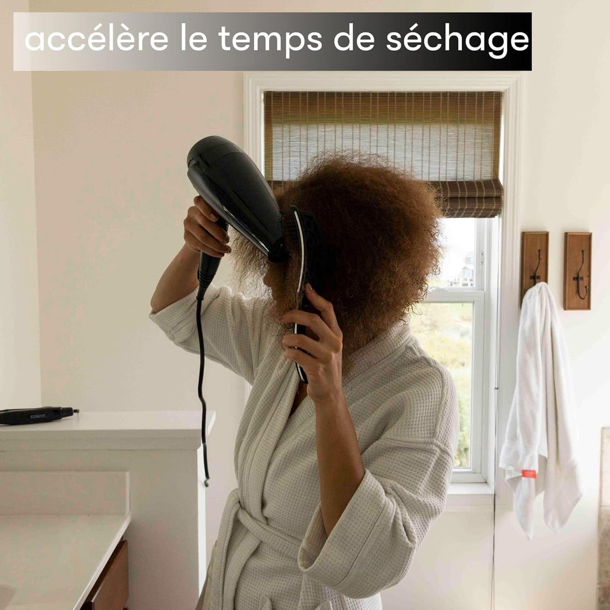 Brosse Démêlante pour Cheveux Bouclés - Noir