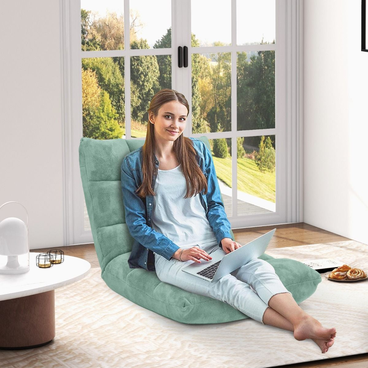 Pliable Chaise de Méditation Canapé-Lit avec 14 Positions Réglables - Dimensions 54,5 x 54,5 x 56 cm - Disponible en 12 Couleurs