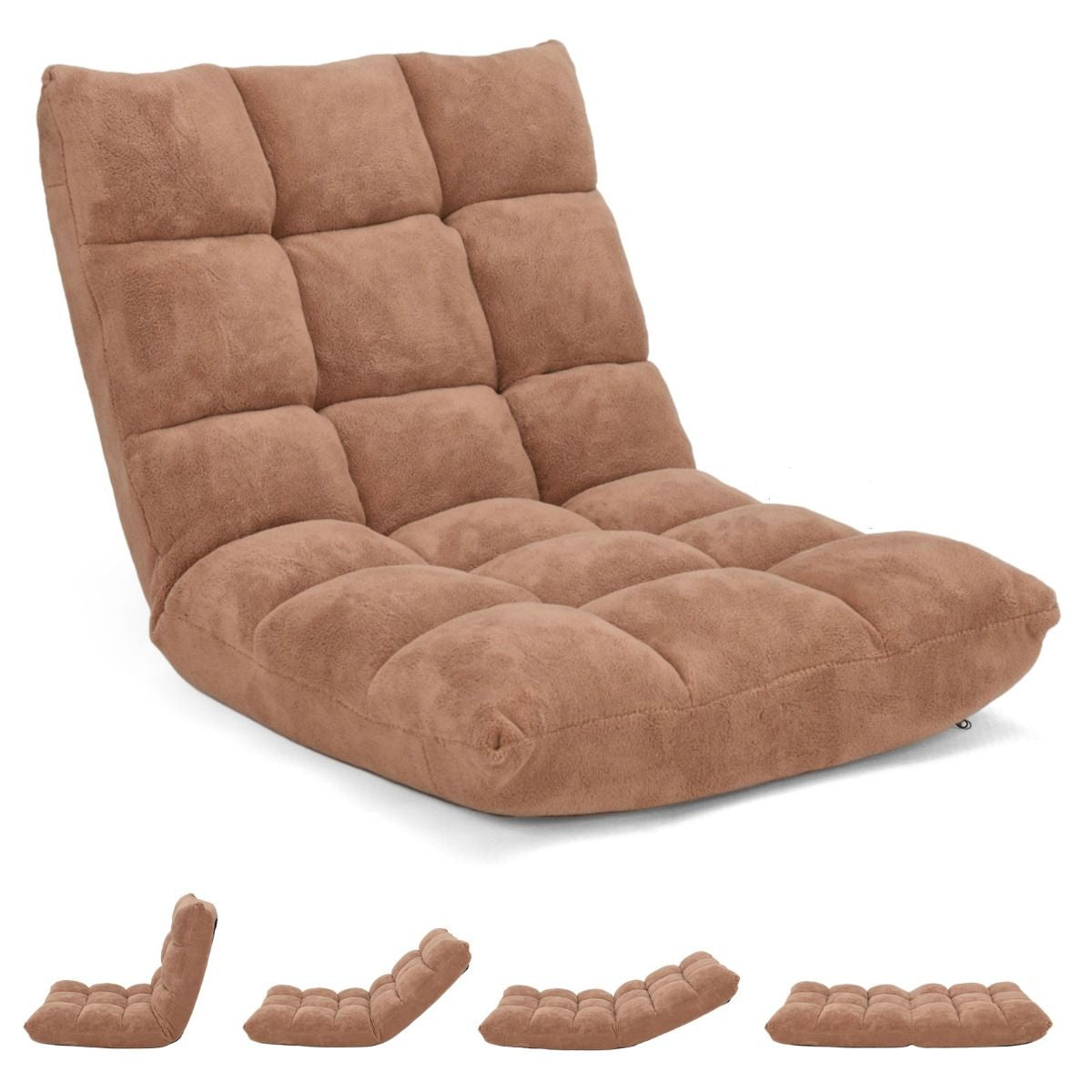 Pliable Chaise de Méditation Canapé-Lit avec 14 Positions Réglables - Dimensions 54,5 x 54,5 x 56 cm - Disponible en 12 Couleurs