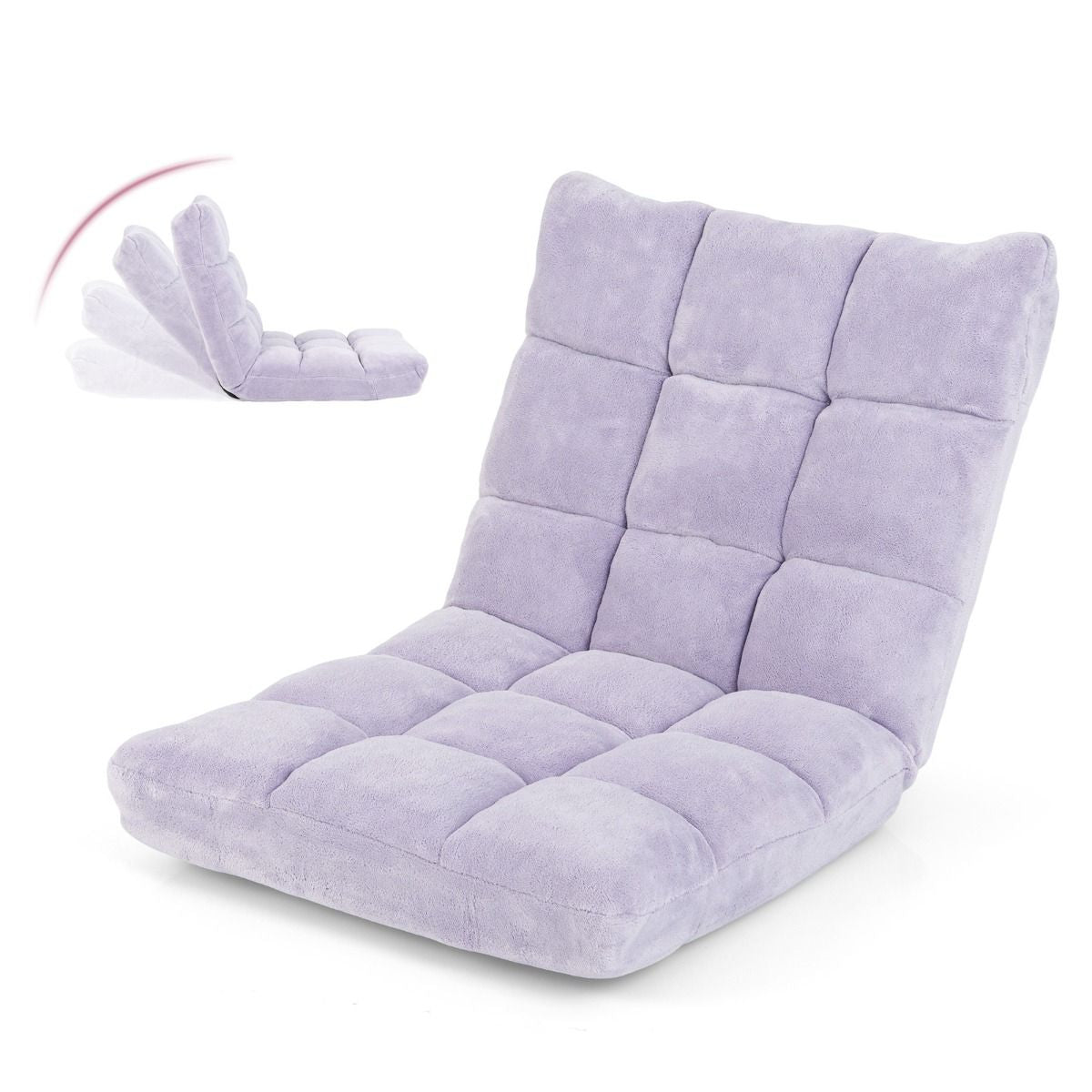 Pliable Chaise de Méditation Canapé-Lit avec 14 Positions Réglables - Dimensions 54,5 x 54,5 x 56 cm - Disponible en 12 Couleurs