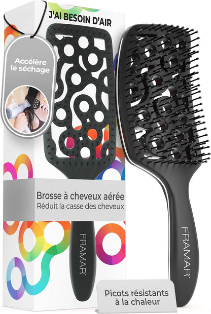 Brosse Démêlante pour Cheveux Bouclés - Noir