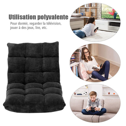 Pliable Chaise de Méditation Canapé-Lit avec 14 Positions Réglables - Dimensions 54,5 x 54,5 x 56 cm - Disponible en 12 Couleurs