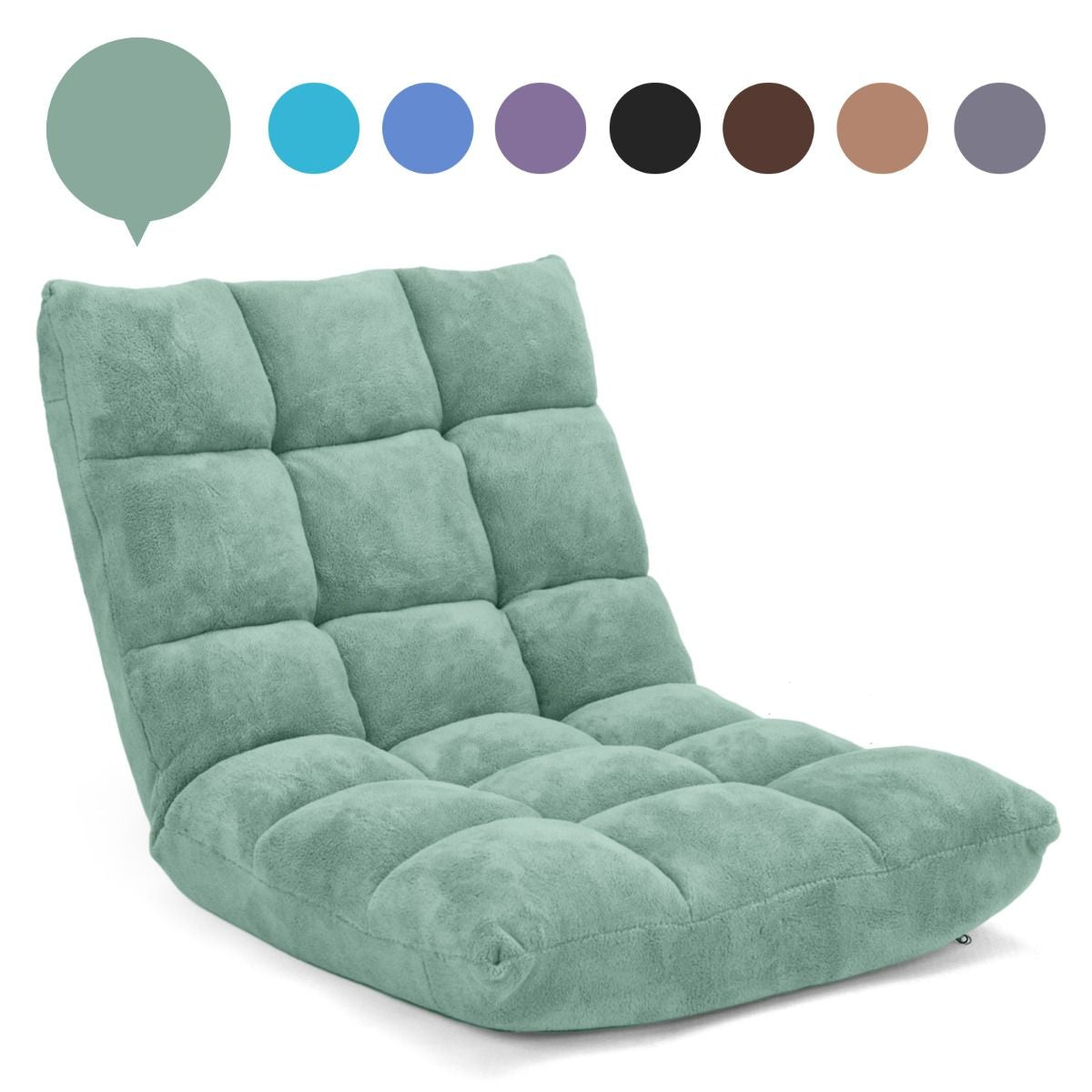 Pliable Chaise de Méditation Canapé-Lit avec 14 Positions Réglables - Dimensions 54,5 x 54,5 x 56 cm - Disponible en 12 Couleurs