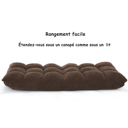 Pliable Chaise de Méditation Canapé-Lit avec 14 Positions Réglables - Dimensions 54,5 x 54,5 x 56 cm - Disponible en 12 Couleurs